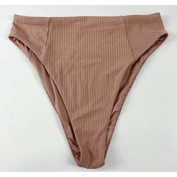 Vitamin A Other - Vitamin A Bikini Bottom Womens Size XS Pink Copper Shiny Striped High Waist Swim